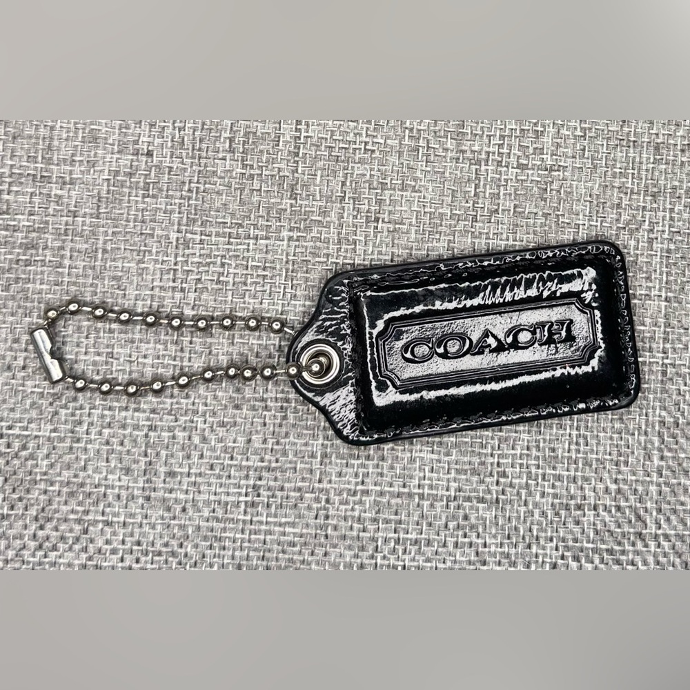 Coach Black Patent Leather Hangtag / Bag Charm / Keychain / Fob - Aprox 2.5”